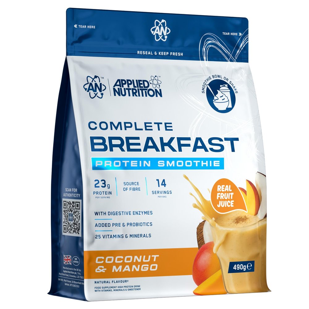 Applied Nutrition - Complete Breakfast Smoothie - 23g Protein - Best Breakfast Shake - Best Protein Smoothie - Daily Nutrition Support - (490g 14 Servings) (Coconut & Mango)