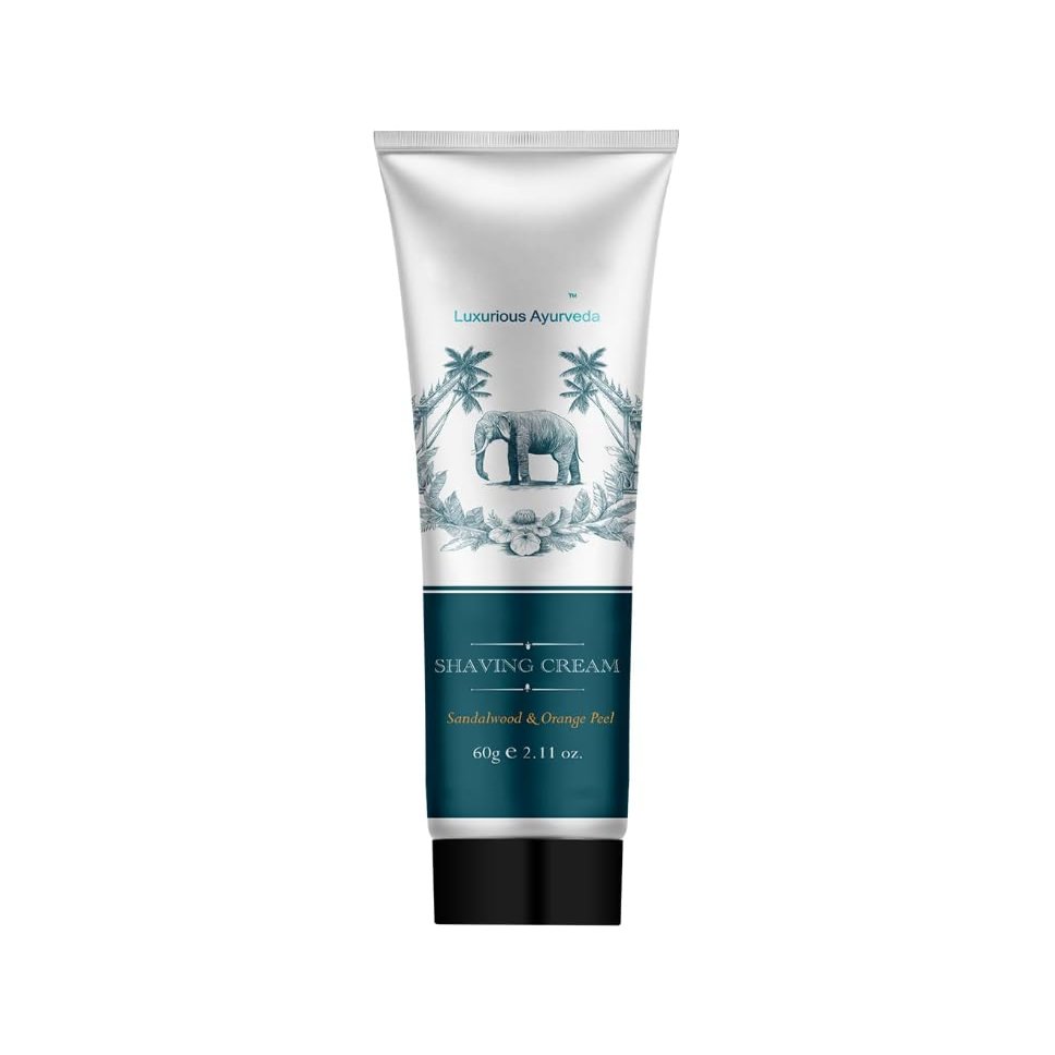 Shaving Cream Sandalwood & Orange Peel | Ayurvedic Natural Shaving Cream for Smooth Razor Glide
