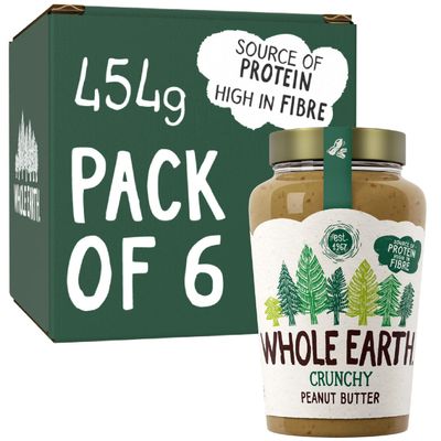 Whole Earth Original Crunchy Peanut Butter 6 x 454g Jars