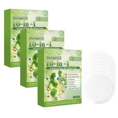 Moringa 10 in 1 Slimming Patches, Nano Microneedle Slimming Patch with Berberine & NAD+, Natural Ingredients, Firming Skin, Easy to Apply, Ideal for Men and Women