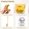 25 Sets Bridal Shower Favors, Tea Party Supplies Kit with Heart Shaped Tea Infusers, Leaf Tea Spoons, Organza Bags, Thank You Cards, Wedding Souvenirs for Guests view 4