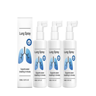 Lung Spray | Throat & Airway Cleanse Support | for Clear Breathing | Herbal Formula | 100ml/3.38oz,3pcs