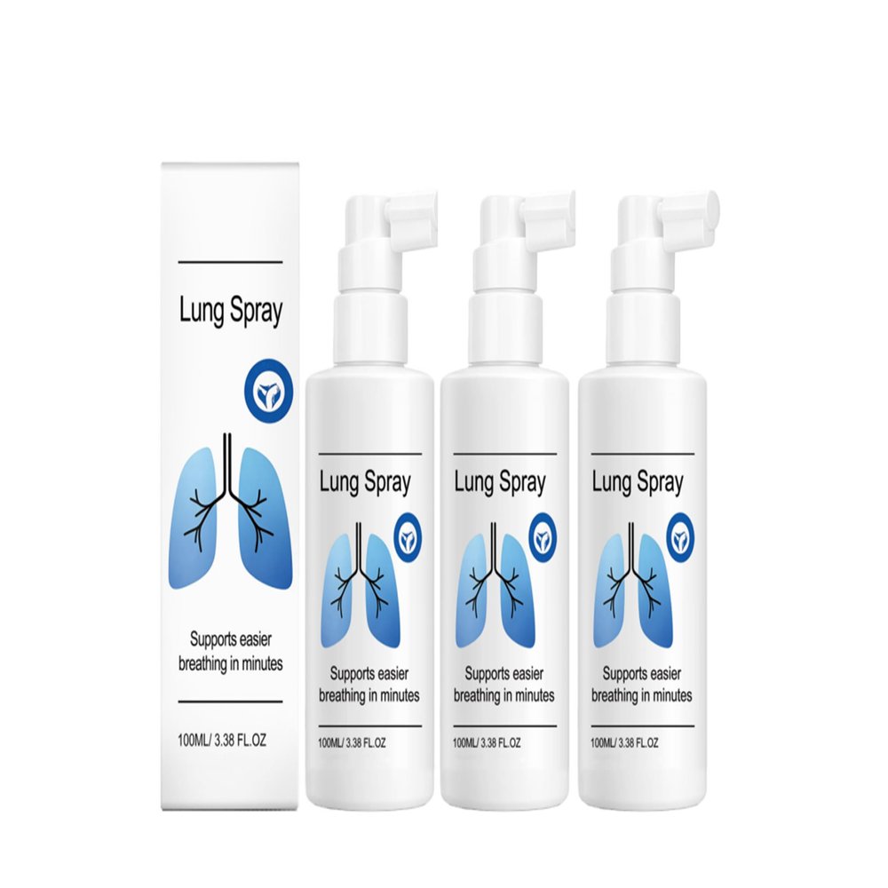 Lung Spray | Throat & Airway Cleanse Support | for Clear Breathing | Herbal Formula | 100ml/3.38oz,3pcs