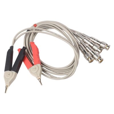EasyByMall Four-Terminal LCR Test Lead with Banana and Alligator Clip, High Precision Probe for DC Low Resistance and Capacitance Measurement