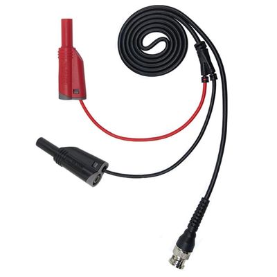EasyByMall BNC to Dual 4mm Stackable Banana Test Lead Cable, 50 Ohm 500V 120cm Probe Wire for Oscilloscope Signal Generator Lab Testing