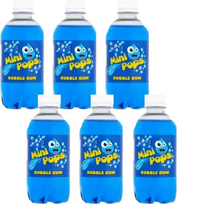 Mini Pops Sugar Free Orange,Col la,Raspberry,Lemonade,Dandelion & Burdock Soft Drink Bottles 330ml - zdc (12 x Bottles, Bubblegum)