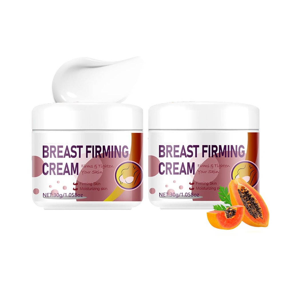 Papaya Breast Enhancement Cream,Collagen Skin Tightening Cream for Lift,Firmness & Fuller Breasts,Improves Sagging Breasts for Get Perfect Body Curve and Post Workout Massage Lotion / 2PCS