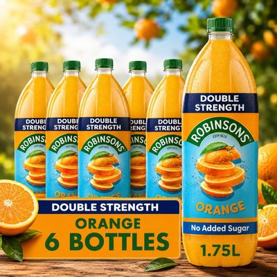 Fakhri Robinsons Double Concentrate Orange 6 x 1.75L Orange Squash Drink Mix