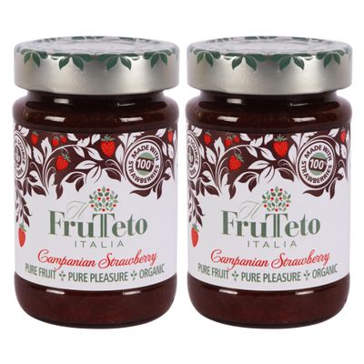 il Frutteto Italia 100% Campanian Strawberry Organic Fruit Spread. Pack of 2 jars. 2x215g.