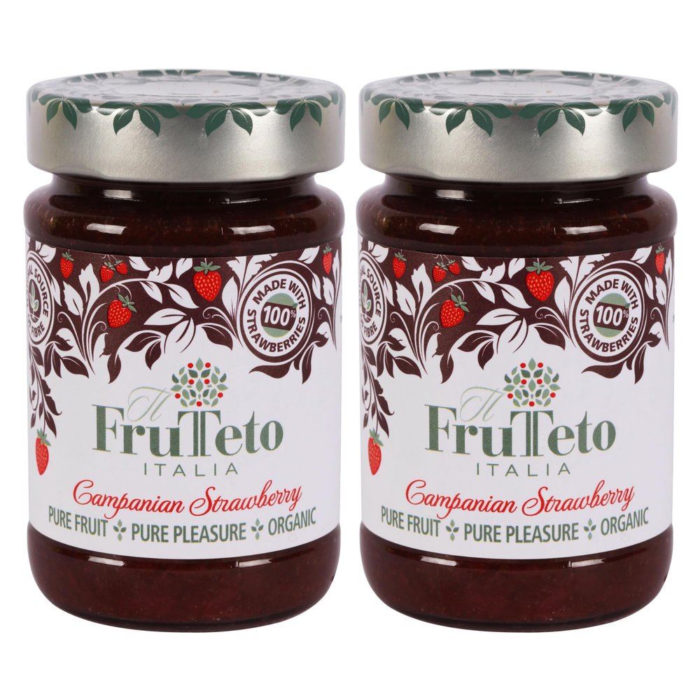il Frutteto Italia 100% Campanian Strawberry Organic Fruit Spread. Pack of 2 jars. 2x215g.