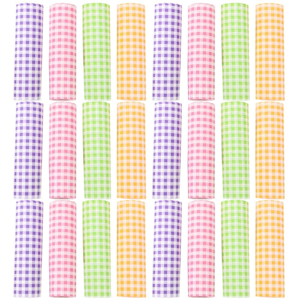 iplusmile Checkered Baking Paper 400pcs 7-inch Wood Pulp Sheets Oil Proof Wraps for Sandwiches in Catering Industry and Picnics