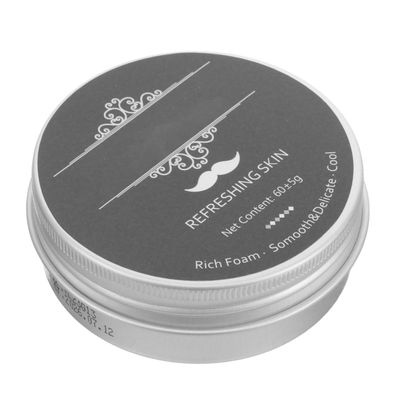 PLAFOPE Peppermint Portable Shave Cream Men's for Beard Essential Oil Shaving Soap Safe and Delicate Workmanship for Smooth and Refreshing Wet Shave for Travel Use