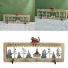 NVOQILIN LED Lighted Wood Advents Calendar Carved Wood Christmas Scene Countdowns Calendar with LED Lights and Tree House Christmas Tree Decoration view 2