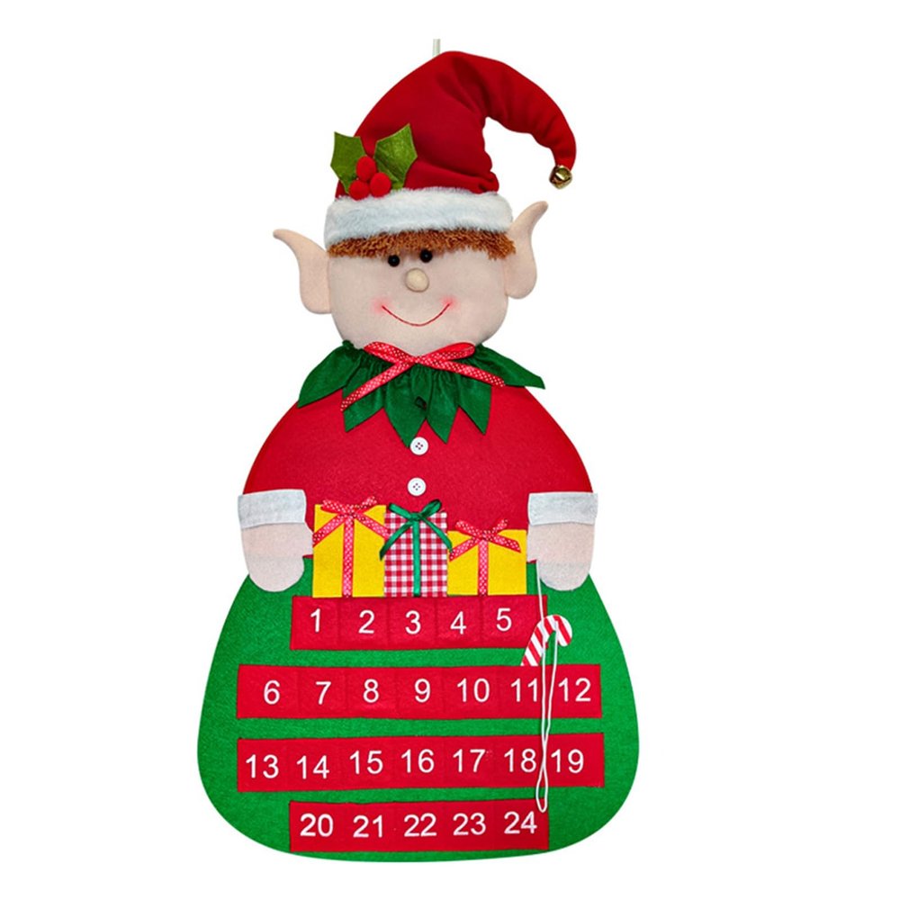 Buxuaaaa Christmas Tree Countdowns Calendar Seasonal Countdowns Calendar Ornament with Christmas Tree Shape for Family Holiday Decorations