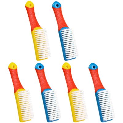 SWOOMEY 6pcs Shoe Washing Brush Set for Clothes and Shoes with Plastic Handles, Effective Cleaning and Comfortable Grip, for Kitchen and Toilet Use