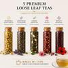 Premium Tea Gift Set 5 Loose Leaf Herbal & Green Teas in Glass Vials | Luxury Tea Sampler Gift Box | 30+ Cups | Gift for Women & Men view 3