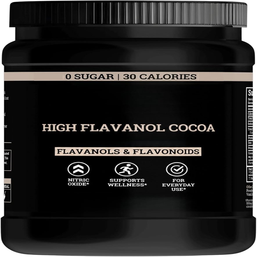Flavanol Cocoa Powder, Enhances Blood Flow, Supports Nitric Oxide Production & Daily Physical Performance, Zero Sugar