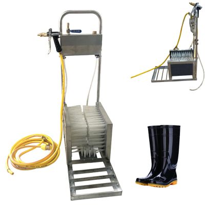 Shoe Scraper Brush with Water Spray, Boot Scrubber Cleaner Washer, Stainless Steel Boot Brush, 360 Dead-End Cleaning for Outdoor Work