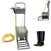 Shoe Scraper Brush with Water Spray, Boot Scrubber Cleaner Washer, Stainless Steel Boot Brush, 360 Dead-End Cleaning for Outdoor Work view 1