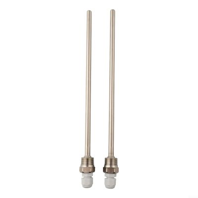 Stainless Steel Thermowell Set 2pcs G 1/2 Inch Thread Designed for Temperature Sensor Insertion into For Immersion Sleeves (8x250mm)