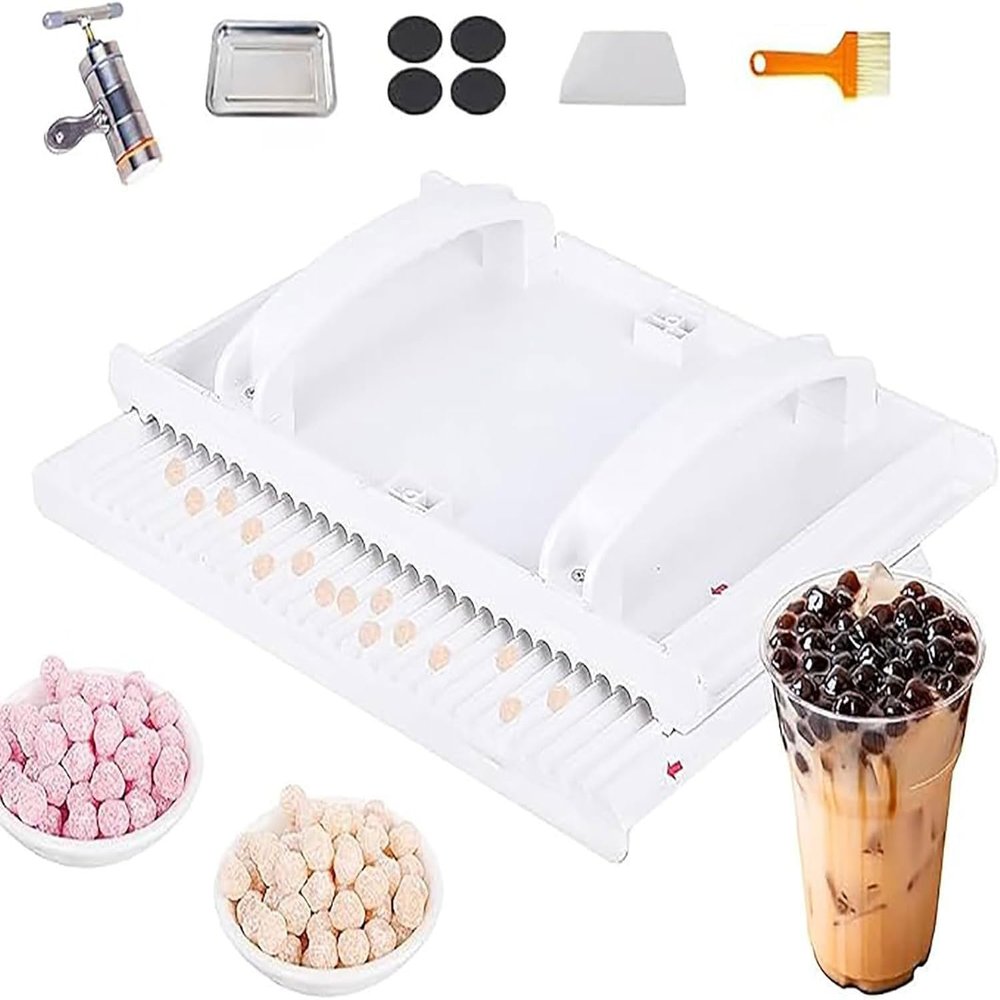 Tapioca Pearl Maker Machine, 3-12mm DIY Tool for Homemade Snacks, Cassava Ball Forming Device for Cooking Projects, Easy to Use Rubbing Board for Taro Balls