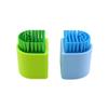 WESIEVYA 2pcs Mini Multipurpose Scrubbing Brush with Wear-resistant Silica Gel Bristles for Shoe Cleaning and Window Washing, Removable Brush Design, Green and Blue Colours view 1