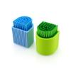 VILLCASE 2pcs Multipurpose Scrubbing Brush Clothes Cleaner with Wear-resistant Silica Gel Bristles, Mini Laundry Brush for Trousers and Clothes Cleaning, Green and Blue Set view 1