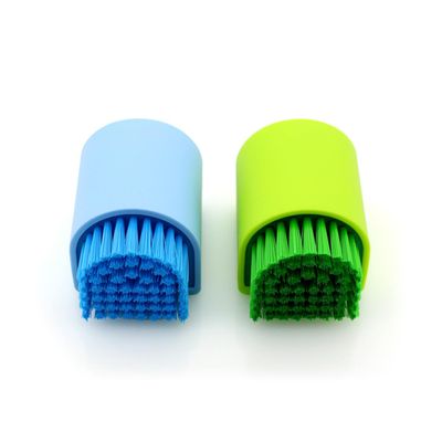 SOESFOUFU Mini Multipurpose Scrubbing Brush for Clothes and Shoe Cleaning 2pcs with Wear-resistant Silica Gel Bristles Creative Laundry Brush Set in Green and Blue