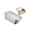 FROMCEO Premium Rectangular Metal Ice Cream Tub with Secure Locking Lid Dishwasher Safe Dessert Container for Yogurts Thin Profile Refrigerator Box view 1