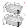 FROMCEO Premium Rectangular Metal Ice Cream Tub with Secure Locking Lid Dishwasher Safe Dessert Container for Yogurts Thin Profile Refrigerator Box view 4