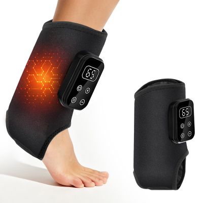 Foot Massager with Heat and Vibration, Cordless Rechargeable Compression Wrap, Adjustable Temperature and Intensity, Foot Massagers for Pain and Circulation (Black)