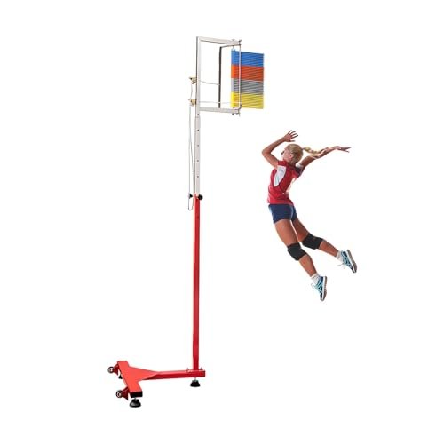ZYJIX Vertical Jump Height Tester, Portable Floor Standing Basketball Volleyball Training Tool with 10cm Accuracy Scale, Adjustable 170-360cm Range for Athletes Coaches Gym School Use