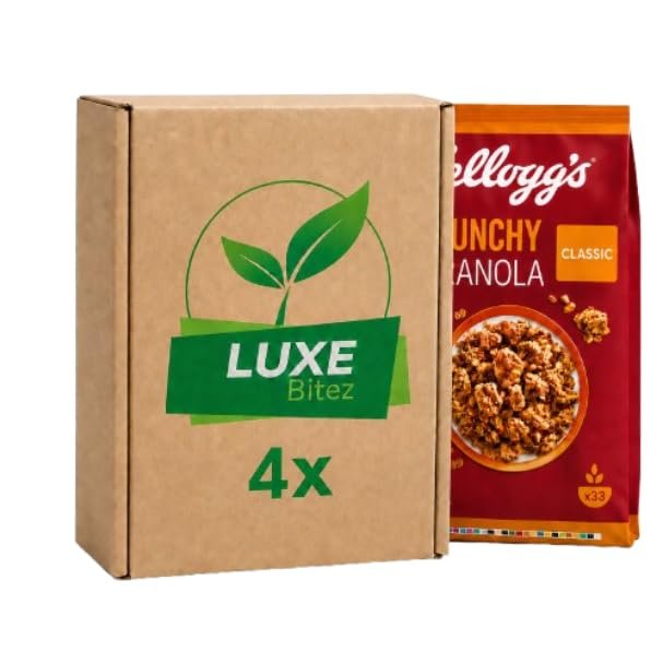 Breakfast Original Crunchy Granola Cereal Catering With Oats,Almonds, Seeds & Dried Fruit 1.5 kg Box 4 Pack Single Serve Portion | Compatible For Kellogg's By Luxe Bitez