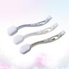 Anti-slip Curved Handle Shoe Brush 3pcs Double Head Plastic view 3