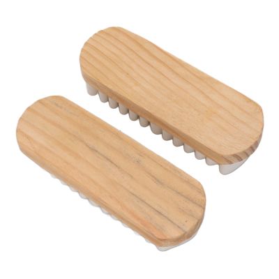HUSHUI 2 PCS Snow Boots Suede Brush Set for Deep Cleaning Stubborn Stains and Wear Marks, Made of Beech Wood and Silicone, Ideal for Shoes and Handbags