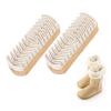 HUSHUI 2 PCS Snow Boots Suede Brush Set for Deep Cleaning Stubborn Stains and Wear Marks, Made of Beech Wood and Silicone, Ideal for Shoes and Handbags view 3