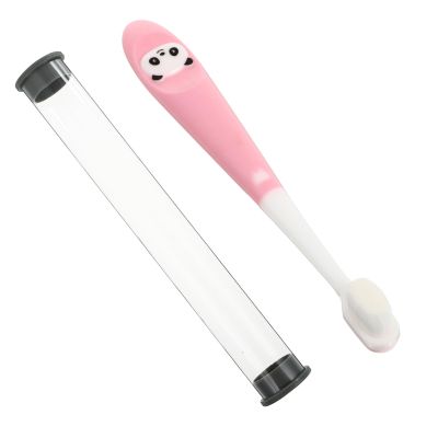 ERINGOGO Toothbrush with Soft Supple Bristles and Comfortable Grip, Safe for Teeth, Includes Storage Bucket, Suitable for Ages 2-12, Pink Manual Tooth Brush for Daily Oral Care