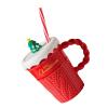 NEWFT Festival Christmas Coffee Mugs Ceramic Christmas Coffee Cup with Lid Holiday Theme Drinkware for Homes view 1