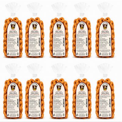 La Cuoca Pugliese Nduja Taralli, traditional handmade Apulian taralli, pack of 10 x 300 g, Apulian speciality