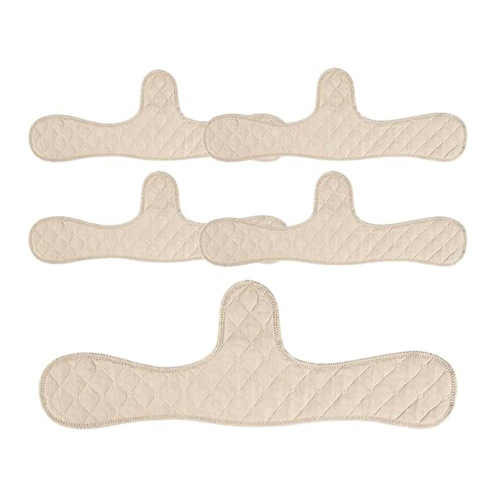 Cotton Boob Bra Towel for Breast Towel Sling Bra Towels for Women 3 Layer Reusable Underboob Sweat Absorber,Cotton Bra Liners, Washable Under Breast Sweat Pads for Women,Pure Bra Liners (5, Beige)
