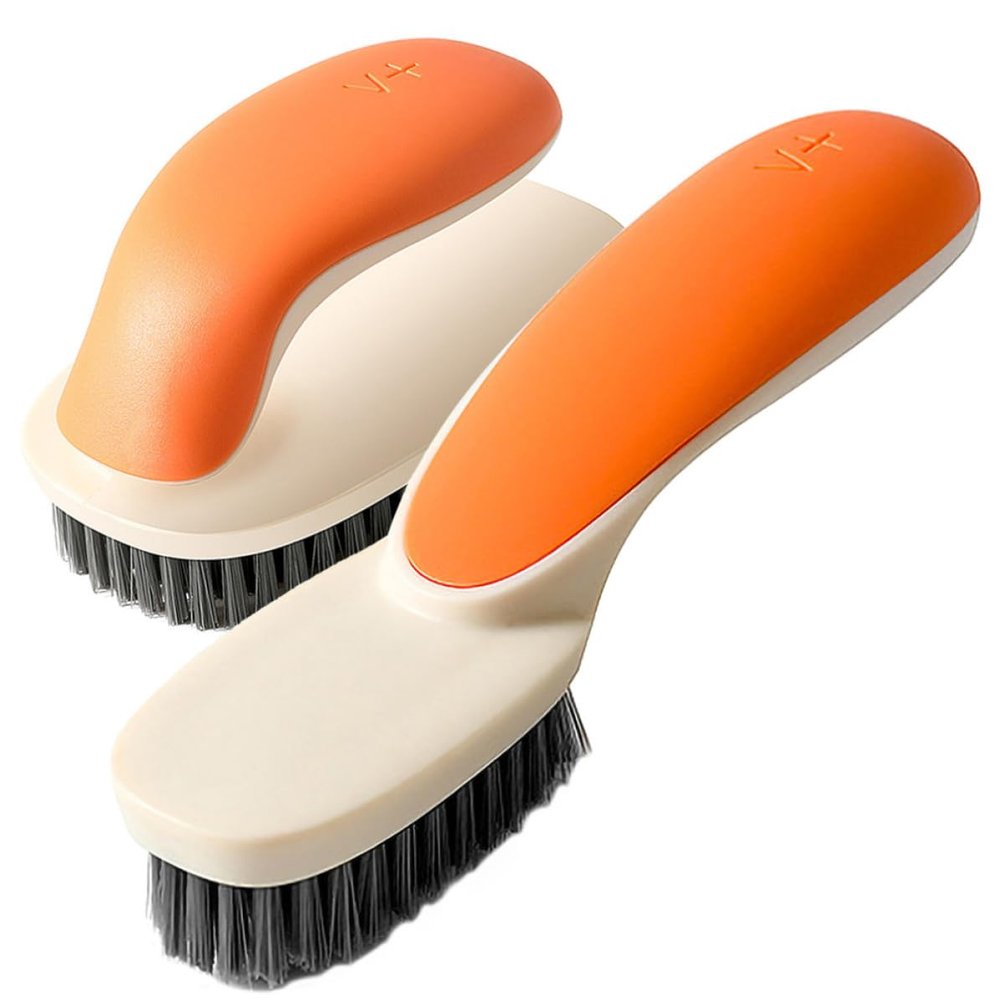 Toyvian 2pcs Multi-purpose Soft Bristle Scrub Brush Lightweight Laundry and Shoe Cleaning Tool for Household Use