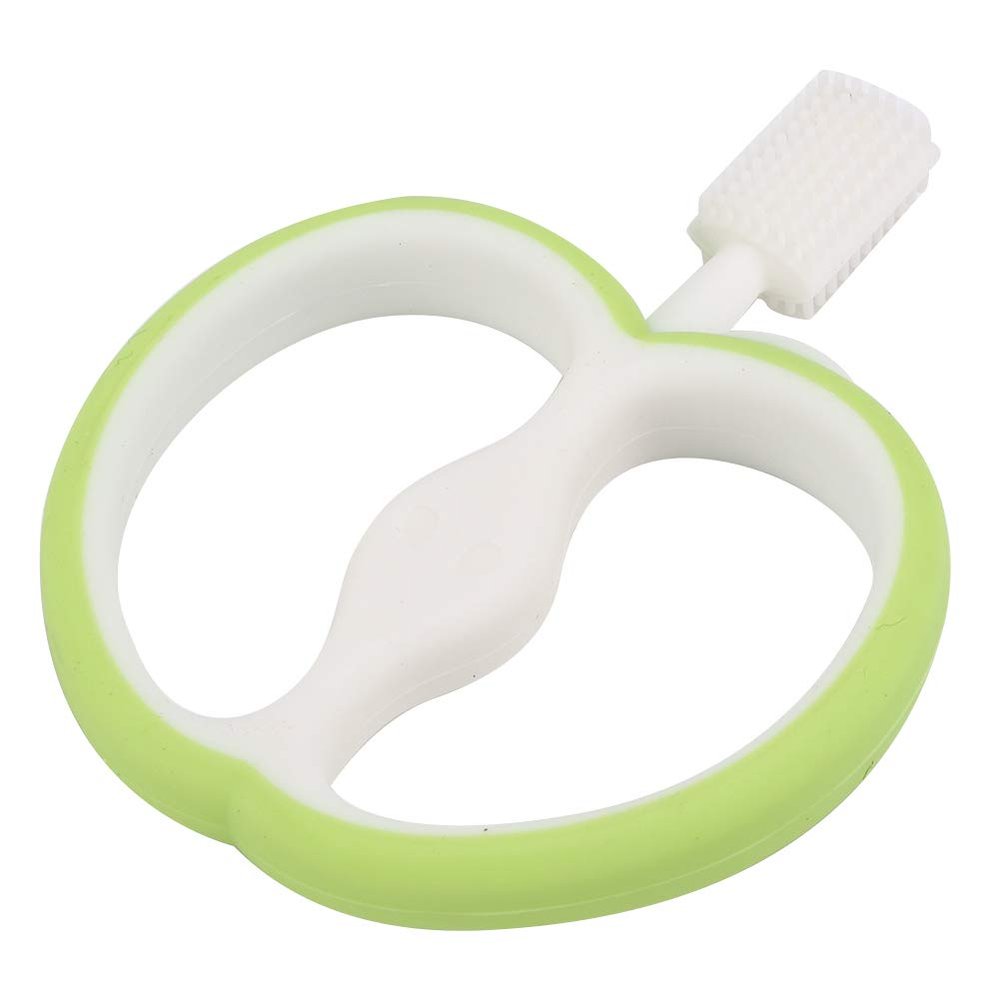 Eminchu Fruit Shaped Silicone Baby Toothbrush for Infant Oral Care Cute Double-Sided 1 X Pink Green Yellow (Green)
