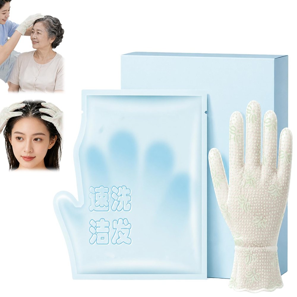 No Rinsing Hair Wash Gloves,Waterless Shampoo Gloves2 Boxes