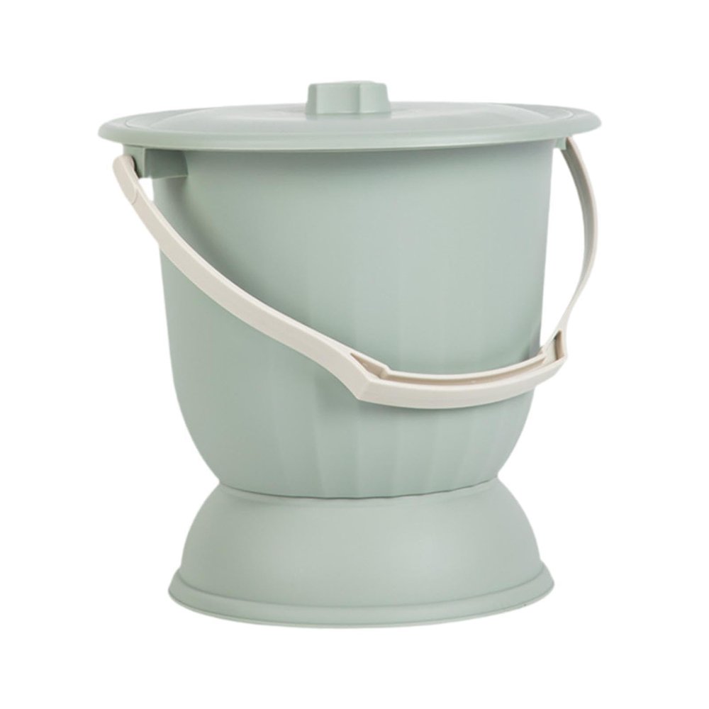 DSOUWEH Urine Bucket 45L Chamber Pot with Lid Anti Slip Base Home Ensuring During Travels Thickened and Drop Resistant for Long Term . Potty Urine Bucket , Green , 24.7x24.5cm
