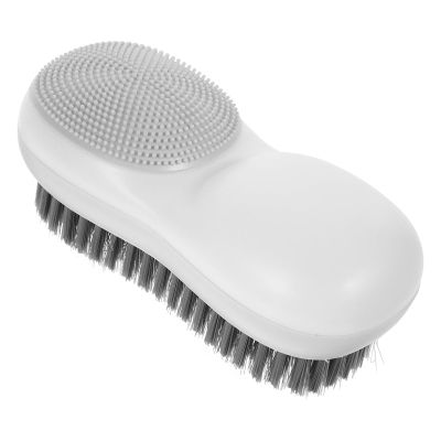 Laundry Brush Double-sided Soft Bristle Scrubbing Brush White