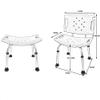 Adjustable Height Shower Stool Chair - Aluminum Bath Bench with Padded Seat for Seniors, Adults, Kids - Lightweight, Non-Slip, Durable Design, Perfect for Home Use view 2