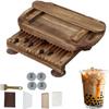 Manual Tapioca Pearl Maker, Wooden 15mm/19mm/22mm Ball Machine with Double Handle and Pulley for Bubble Tea Shops, Includes Solid Wood Pallets view 1