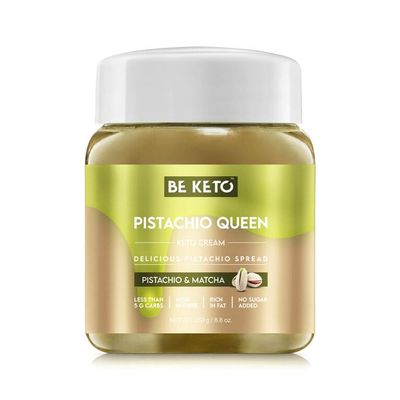 BeKeto Keto Cream - Queen Pistachio 250g | Under 5g Net Carbs Per Serving | Pistachio + Matcha Spread | MCT Oil | Gluten Free | Keto Spread | Sugar Free | 44g of Healthy Fats