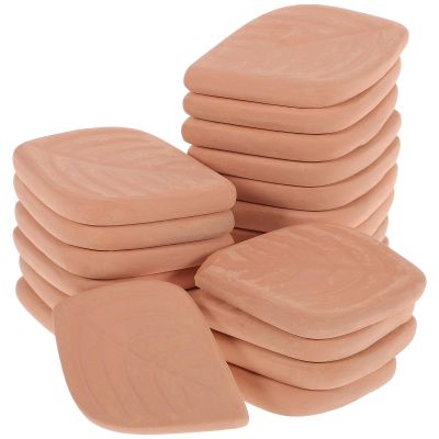 FUNOMOCYA Food Moisture Absorbers 20Pcs Terracotta Dehumidifiers Leaf Design for Kitchen and Food Storage Containers