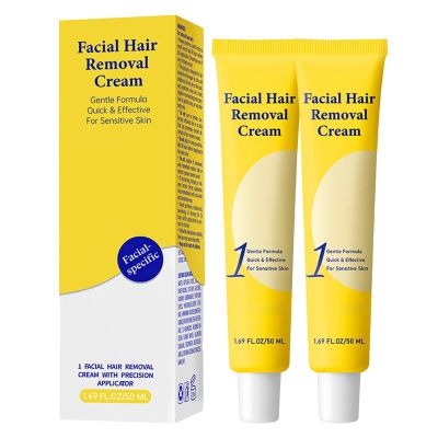 Facial Hair Removal for Women, Painless and Gentle Hair Removal Cream, Exfoliating Hair Removal Cream Removes Hair on Chin, Upper Lip, Cheeks for Sensitive Skin